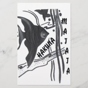 Hakuna Matata Fish Art Print Stationery