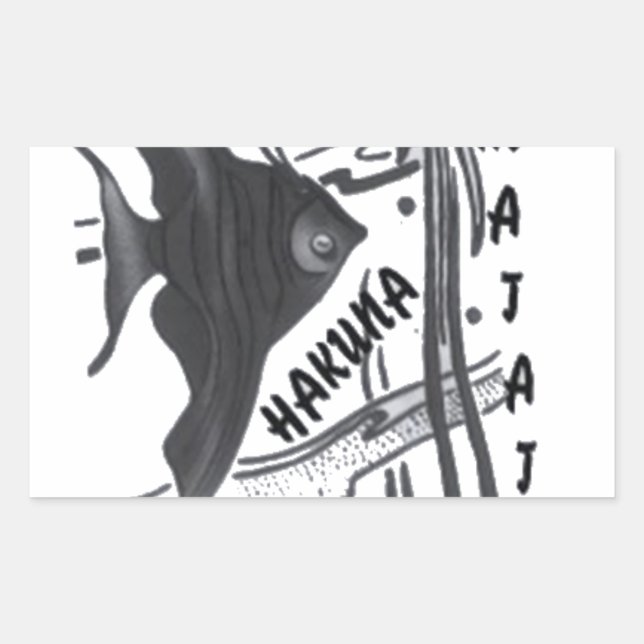 Hakuna Matata Fish Art Print Sticker (Front)
