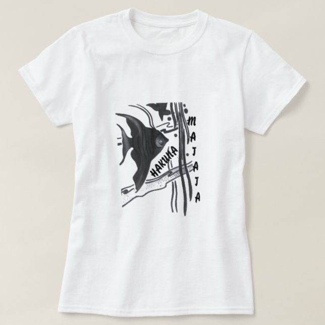 Hakuna Matata Fish Art Print T-Shirt (Design Front)