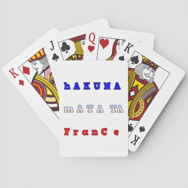 Hakuna Matata France Art Print/Graphic Playing Cards (Back)