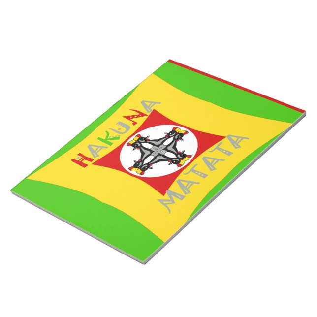 Hakuna Matata Fun Rasta Colors: Vibrant & Carefree Notepad (Angled)