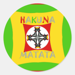 Hakuna Matata Fun Rasta Colours: Vibrant & Carefre Classic Round Sticker