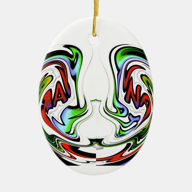Hakuna Matata Funny Fish gift colours Ceramic Ornament (Front)