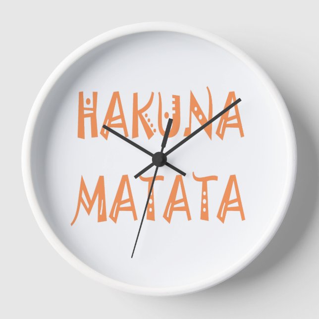 Hakuna Matata Gifts Cool Text Wall Clock (Front)