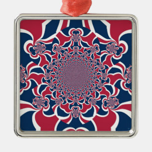 Hakuna Matata Gifts trendy stylish red and blue.jp Metal Ornament