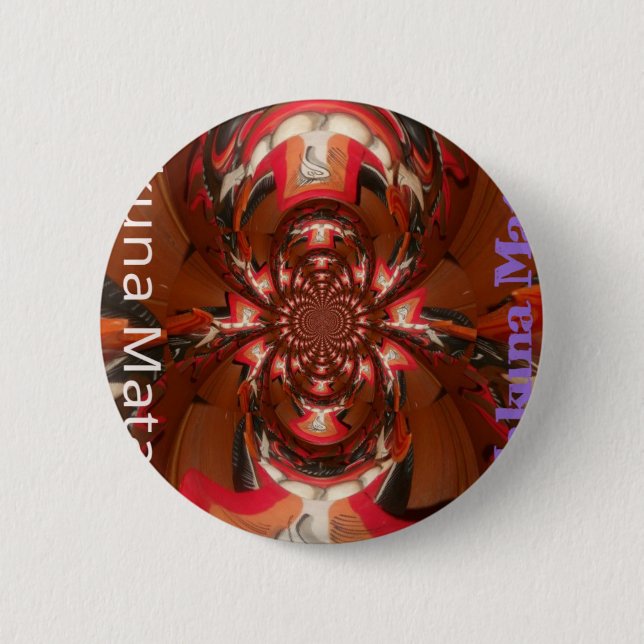 Hakuna Matata Halloween Mask Kaleidoscope Abstract 2 Inch Round Button (Front)