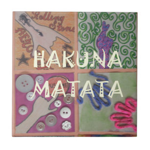 Hakuna Matata Hand Sign Art Print Tile