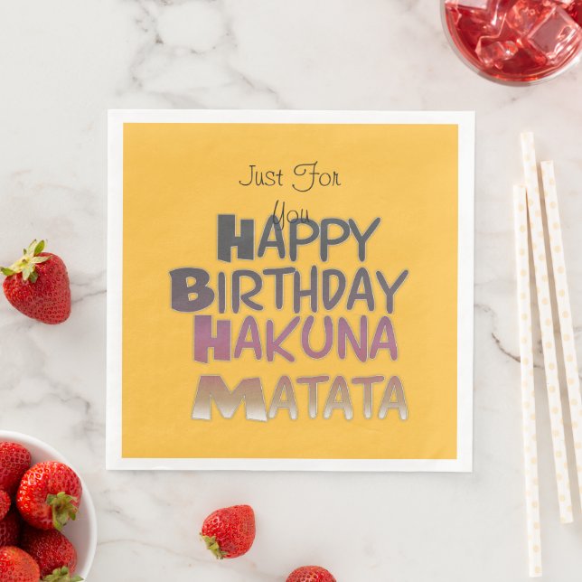 Hakuna Matata Happy Birthday Napkins (Insitu)
