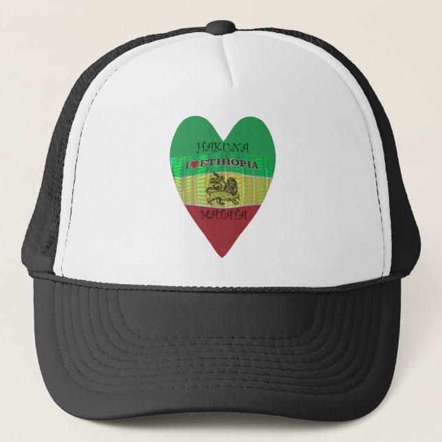 Hakuna Matata I love Ethiopia Colors.png Trucker Hat (Front)