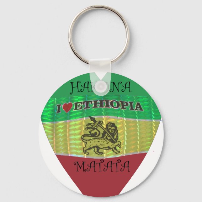 Hakuna Matata I love Ethiopia Colours Keychain (Front)