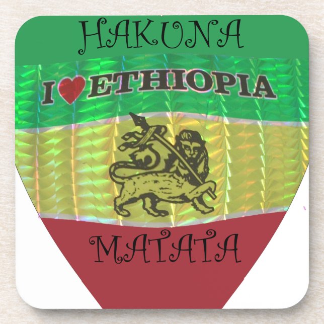 Hakuna Matata I love Ethiopia Colours.png Coaster (Front)