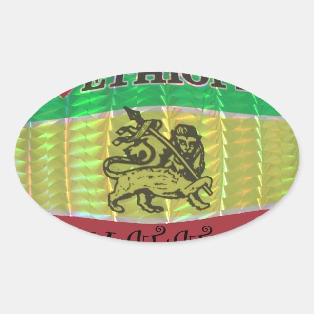 Hakuna Matata I love Ethiopia Colours.png Oval Sticker (Front)