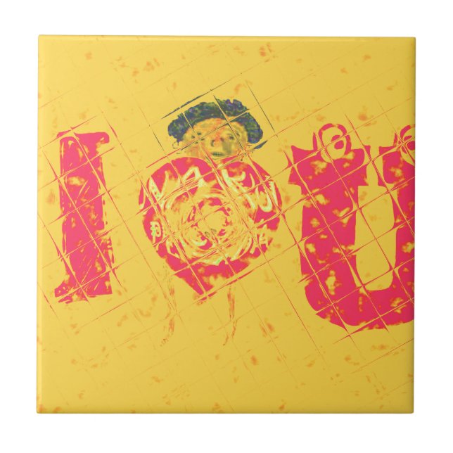 Hakuna Matata I Love U  Swahili word Text Meaning. Tile (Front)