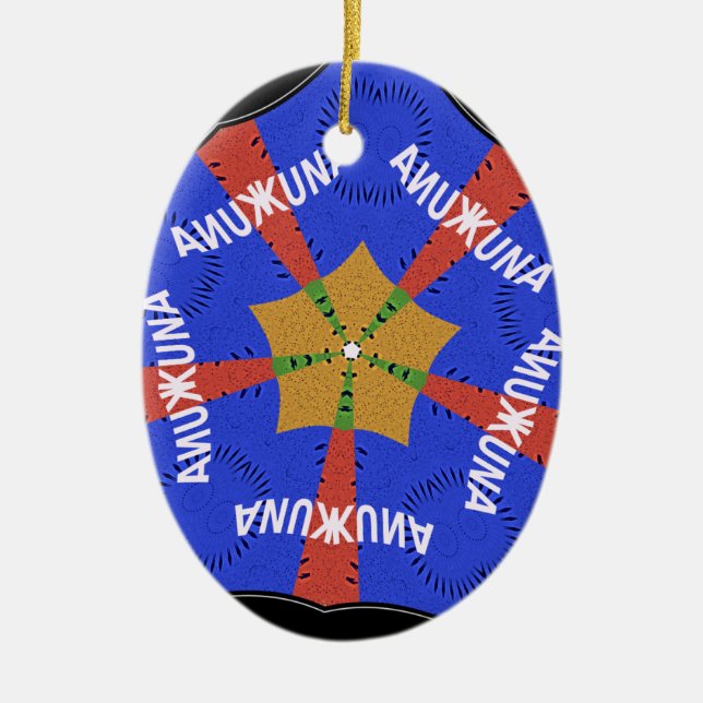 Hakuna Matata Iridiscent Blue Ceramic Ornament (Front)