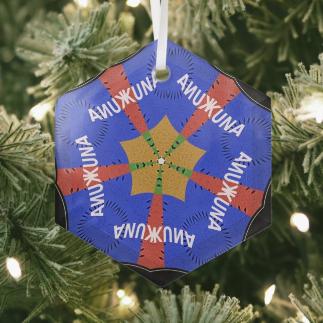 Hakuna Matata Iridiscent Blue Glass Ornament (Insitu)