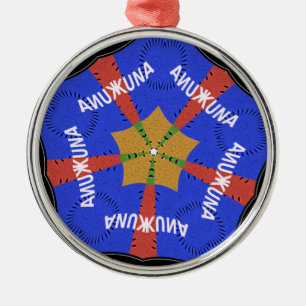 Hakuna Matata Iridiscent Blue Metal Ornament