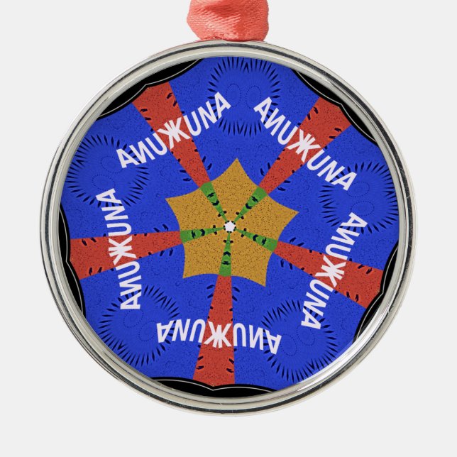 Hakuna Matata Iridiscent Blue Metal Ornament (Front)