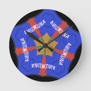 Hakuna Matata Iridiscent Blue Round Clock