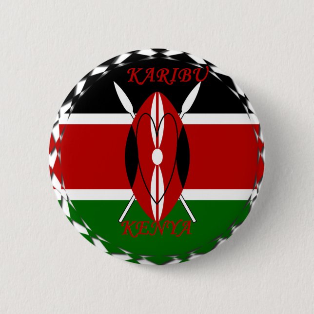 Hakuna matata Karaibu Kenya 2 Inch Round Button (Front)