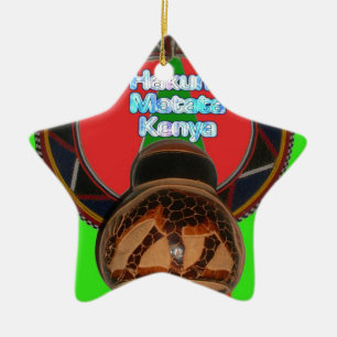 Hakuna Matata Kenya Art Print Ceramic Ornament