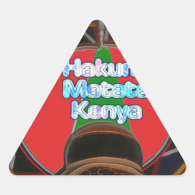 Hakuna Matata Kenya Art Print Triangle Sticker (Front)