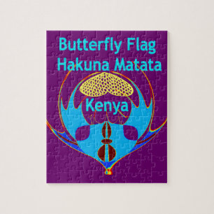 "Hakuna Matata Kenya" Butterfly Art Print/Graphic Jigsaw Puzzle