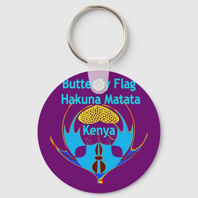  "Hakuna Matata Kenya" Butterfly Art Print/Graphic Keychain (Front)