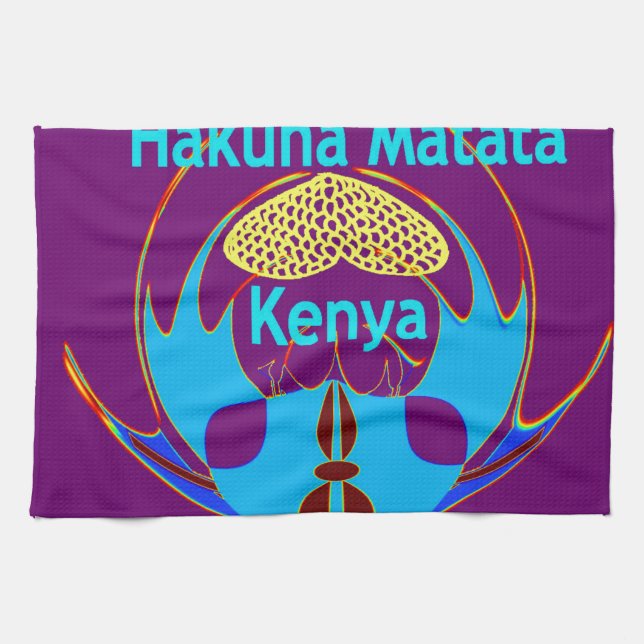 "Hakuna Matata Kenya" Butterfly Art Print/Graphic Kitchen Towel (Horizontal)
