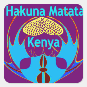  "Hakuna Matata Kenya" Butterfly Art Print/Graphic Square Sticker
