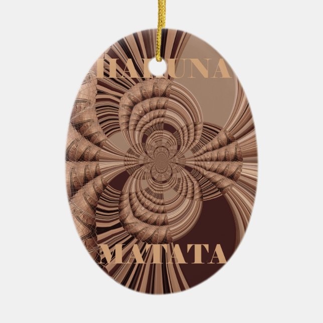 Hakuna Matata Kenya Giraffe Safari  Woven Sourveni Ceramic Ornament (Front)
