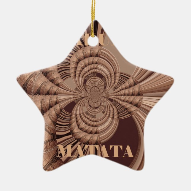 Hakuna Matata Kenya Giraffe Safari  Woven Sourveni Ceramic Ornament (Front)
