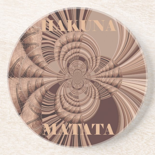 Hakuna Matata Kenya Giraffe Safari  Woven Sourveni Coaster (Front)