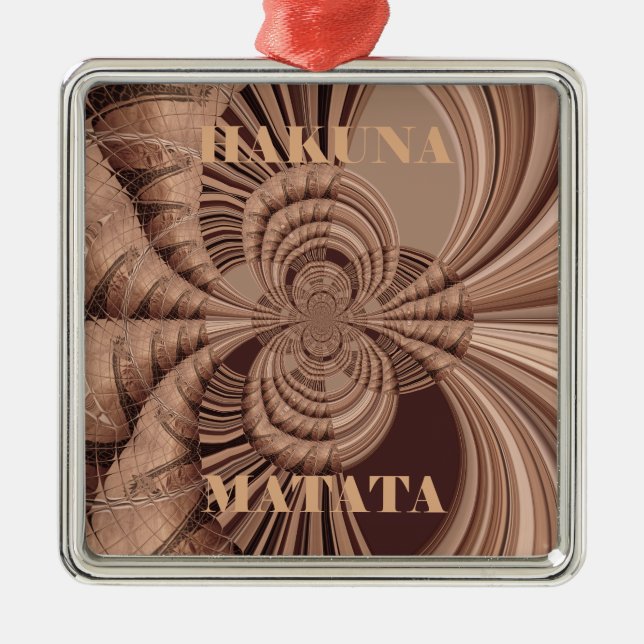 Hakuna Matata Kenya Giraffe Safari  Woven Sourveni Metal Ornament (Front)