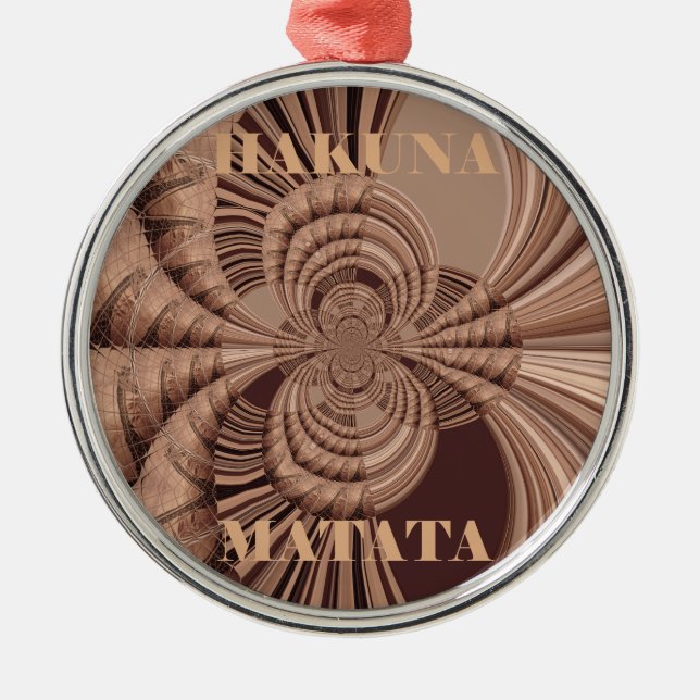 Hakuna Matata Kenya Giraffe Safari  Woven Sourveni Metal Ornament (Front)