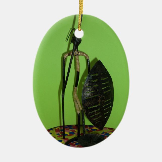 Hakuna Matata Kenya Maasai.JPG Ceramic Ornament (Front)