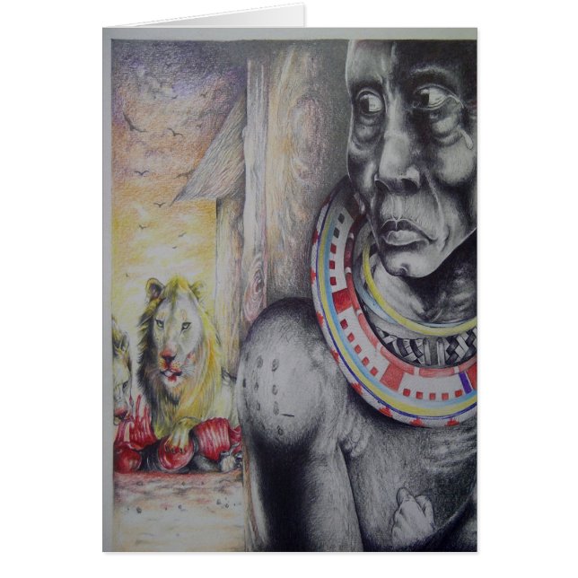 Hakuna Matata Kenya Masai Greeting Vertical Card (Front)