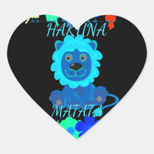 Hakuna Matata Lion Art Print Heart Sticker