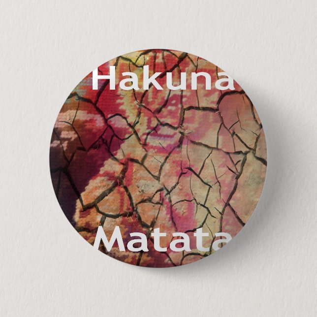 Hakuna Matata Lion Cub Design 2 Inch Round Button (Front)