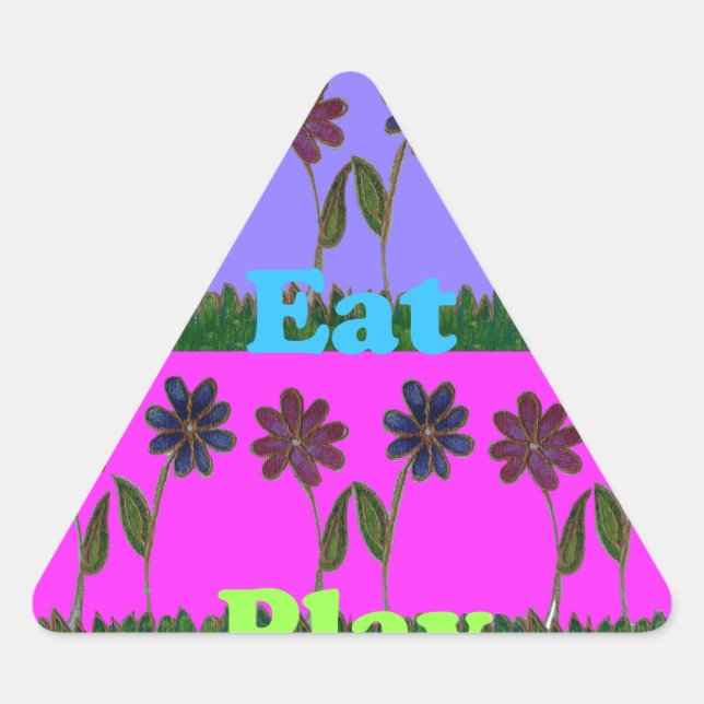 Hakuna Matata Love Eat Play.png Triangle Sticker (Front)