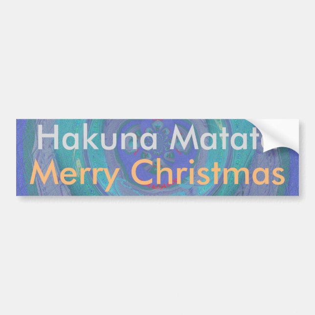 Hakuna Matata Merry Christmas graphic art designs Bumper Sticker (Front)