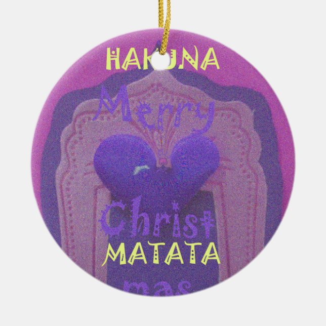 Hakuna Matata Merry Christmas Love  Design.jpg Ceramic Ornament (Front)