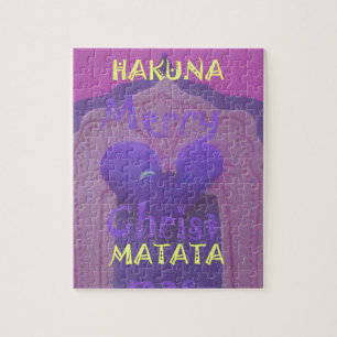 Hakuna Matata Merry Christmas Love Design.jpg Jigsaw Puzzle