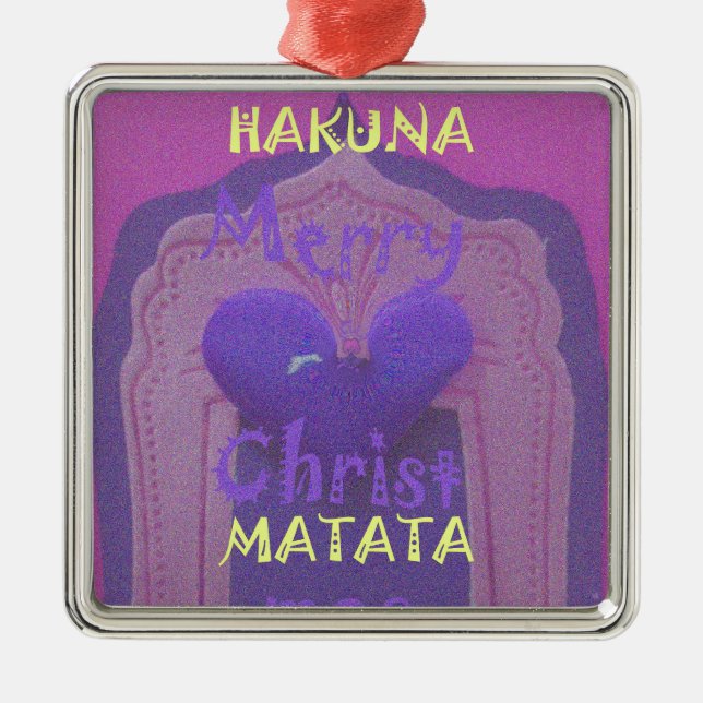 Hakuna Matata Merry Christmas Love  Design.jpg Metal Ornament (Front)