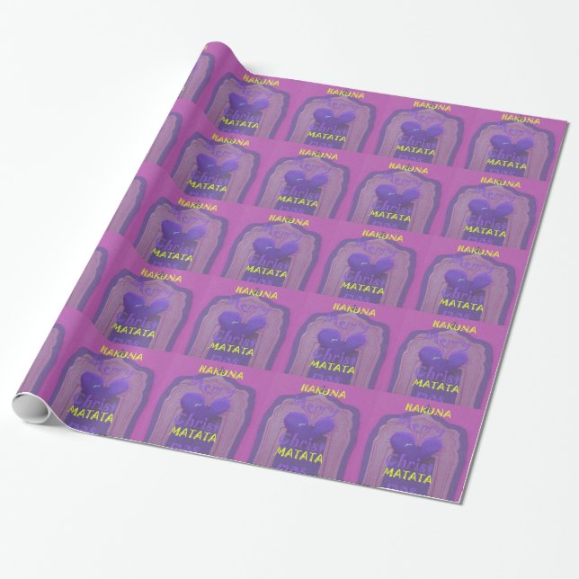 Hakuna Matata Merry Christmas Love  Design Wrapping Paper (Unrolled)