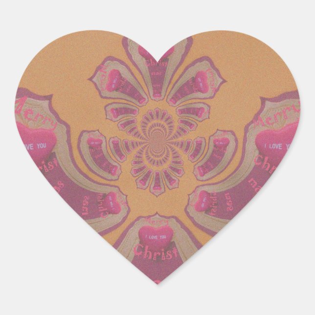 Hakuna Matata Merry Christmas lovely hearts design Heart Sticker (Front)