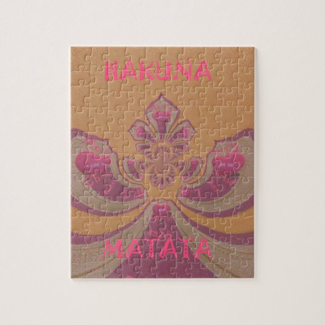 Hakuna Matata Merry Christmas lovely hearts design Jigsaw Puzzle (Vertical)