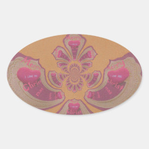 Hakuna Matata Merry Christmas lovely hearts design Oval Sticker