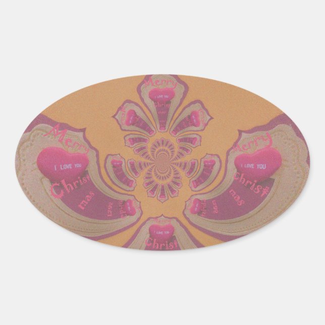 Hakuna Matata Merry Christmas lovely hearts design Oval Sticker (Front)