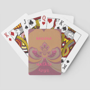 Hakuna Matata Merry Christmas lovely hearts design Playing Cards