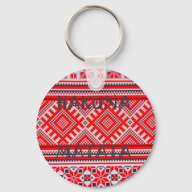Hakuna Matata - No Worries Swahili Art Collection Keychain (Front)